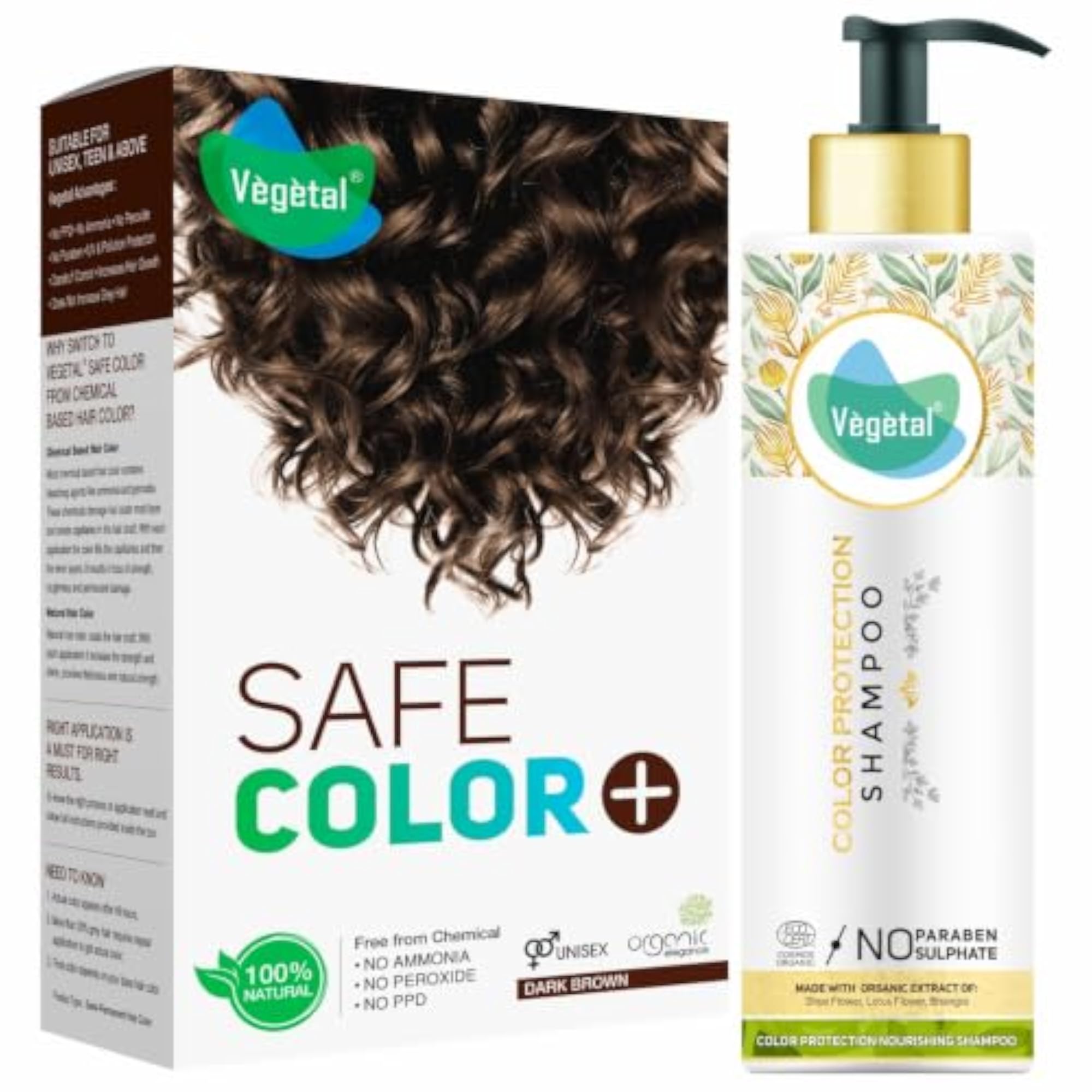 Certified Organic Bio-Natural Hair Colour Dark Brown, No Ammonia
