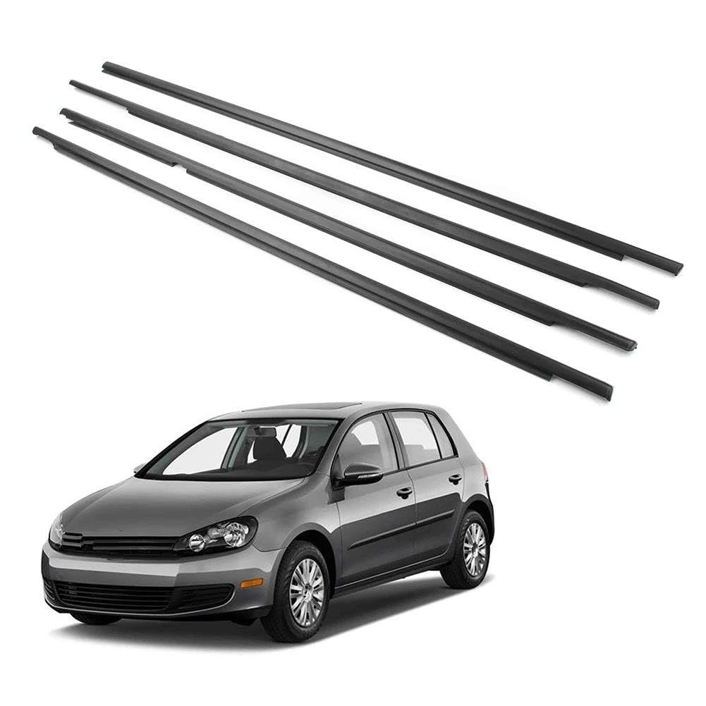 Guarnizione in gomma 4 Pezzi/set Guarnizione Portiera Auto Per Finestrino Modanatura Esterna Per VW Per Golf 6 MK6 2008 2009 2010 2011 2012 Striscia Protettiva Vetri Vetro