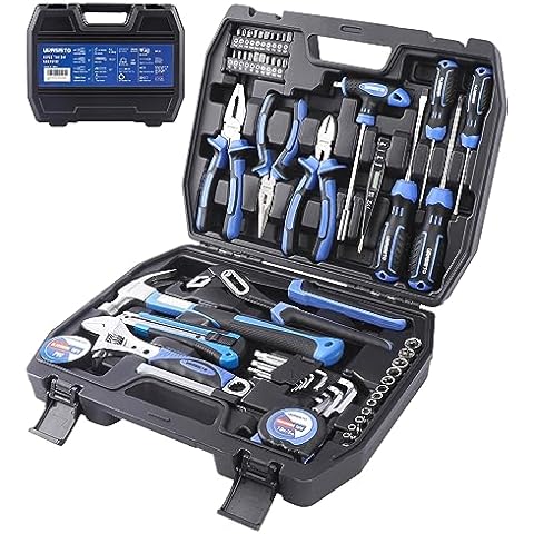 URASISTO 62-Piece Tools Set, General Household Tool Kit with Storage Toolbox, Basic Tool Set for Home, Garage, Apartment, Basic Portable Tool Set for Dorm, DIY, and as a Gift Cover