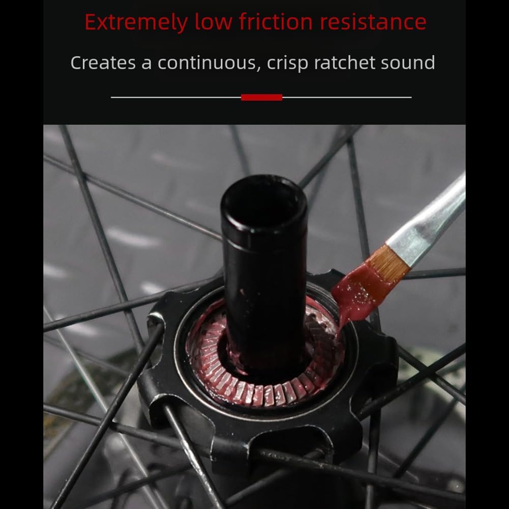 Grasso lubrificante rosso a cricchetto per bicicletta, 50 g, per sistema DT Swiss Hub, grasso ad alta lubrificazione a bassa viscosità per un coinvolgimento fluido per kit di riparazione bici