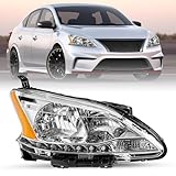SOCKIR Headlight Assembly Fit for 2013-2015 Nissan Sentra OEM Style Headlamp Replacement Right Passenger Side