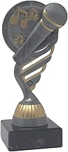 Generico Trofeo Canto Microfono in ABS Montato su Base in Marmo Nera