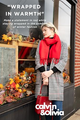 CALVIN & OLIVIA Ultra-Soft Winter Cashmere Feel Scarf Warm Long Unisex Winter Scarves Perfect Holiday Gift for Women Men3