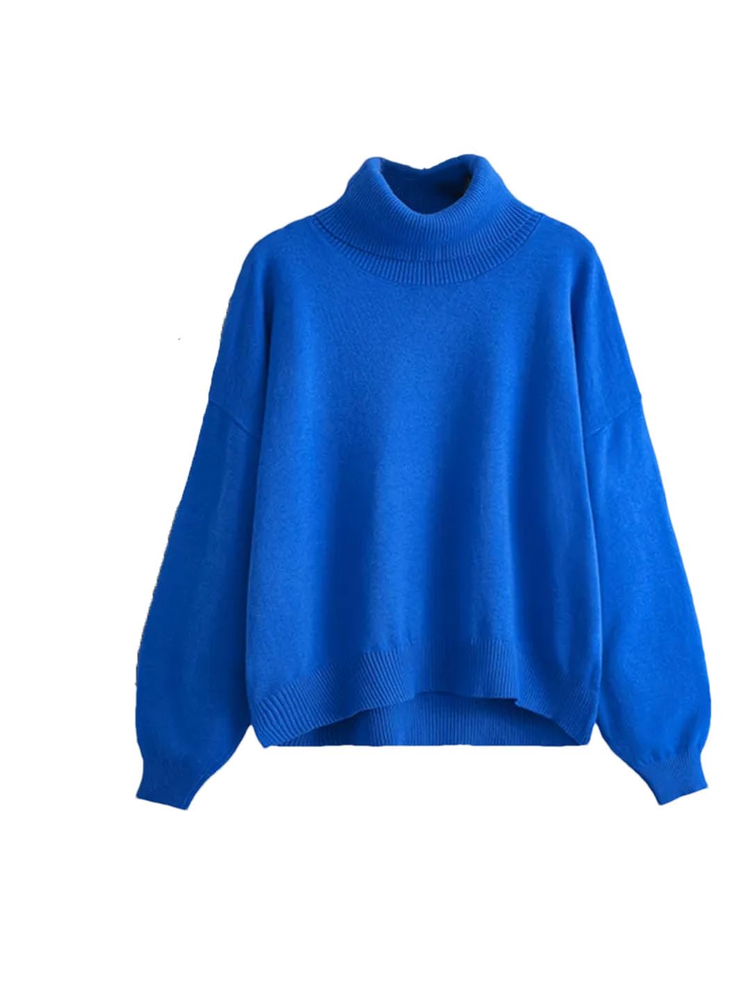 Maglione da donna a collo alto lavorato a maglia a maniche lunghe