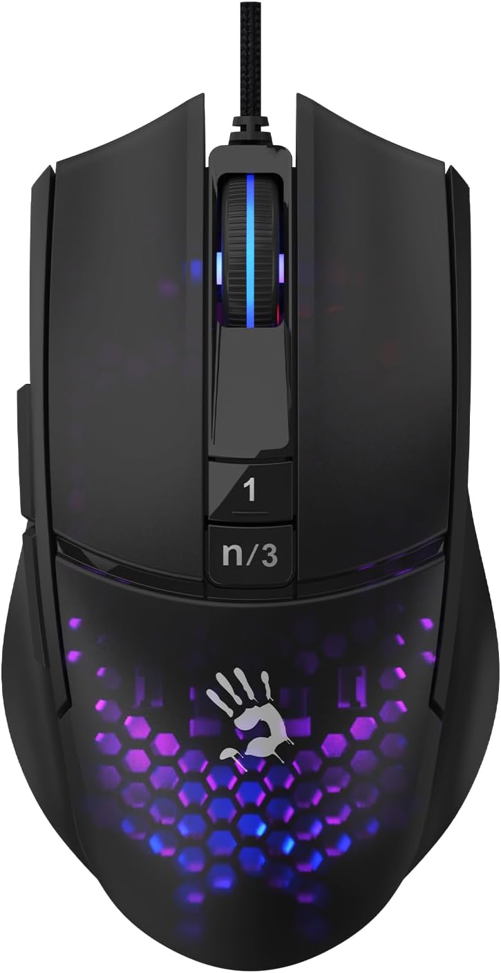 Bloody L65 Max RGB 12000 CPI Sensor Ultra Core 3&4 Active Custom Made Optical Gamer Gaming Mouse-H.Comb