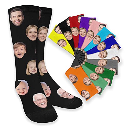 InterestPrint Custom Faces Socks for Men Women 12Color Funny Photo
