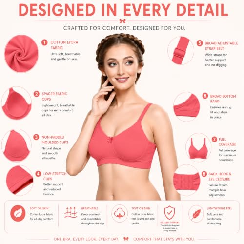 Image of LIBRA Full Coverage Inner Elastic Bra Lib-Bloom
