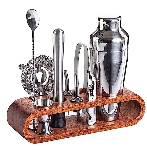 Set de coctelera acero inoxidable 10 piezas plateado miniatura 1