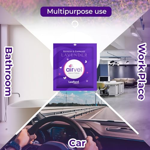 Image of Airvel Lavender Freshener Pouch 6Pcs (10g Each) | Safe, Non-Toxic Air Freshener | Long-Lasting Bathroom Freshener for Toilet | Odour Remover | Air Freshener for Toilet | Up to 30 Days