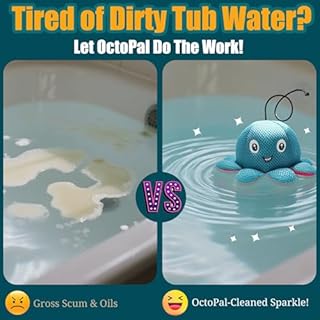 Exqusdy Hot Tub Scum Absorber - Reusable Spa Oil Absorbing Sponges with Smiley Faces, Compatible with Coleman/Intex/SaluSpa Inflatable Hot Tubs, Adult Spa Cleaning Accessories, 1PC