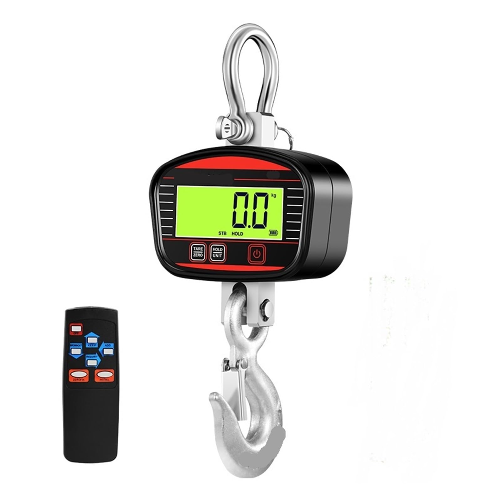 JVDDI Digital Hanging Scale 2000kg Crane Scale Portable Electronic Heavy Duty Hook Scales Industrial Peak Hold Weighing Heavy Duty Crane Hook(Nero)