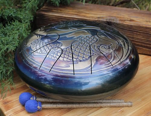 Tambor de lengua de acero 12 pulgadas PISCES YIN YANG miniatura 4