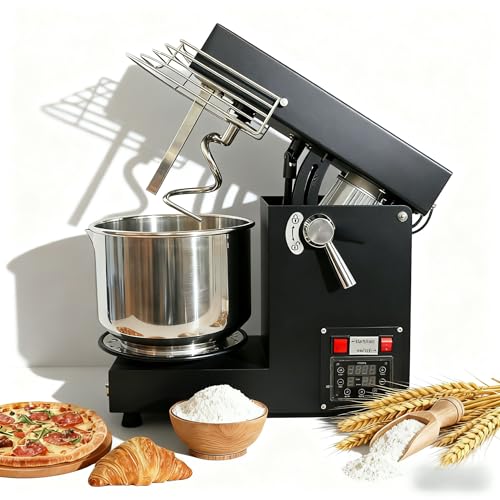 USAJZM 10.6-Quart Commercial Dough Maker, Electric Kitchen Stand Mixer, Heavy-Duty Bread Kneader Machine with Stainless Steel Bowl, Beaters for Baking Pizza, Pasta and Food Mixing