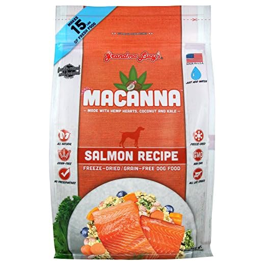 Grandma Lucy's Macanna Dog Food, Grain Free and Freeze-Dried - Salmon Recipe, 3Lb Bag