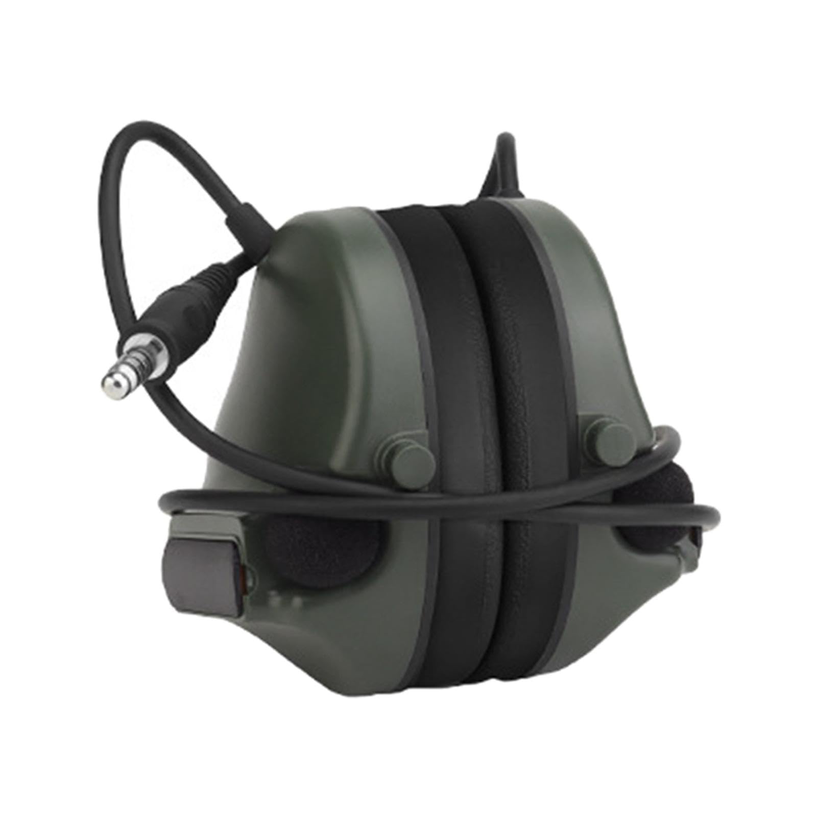 Orejeras con Micrófono para, Esponja Suave, Protector Auditivo para Radio, Construcción, Actividad, Corte de Césped, Verde