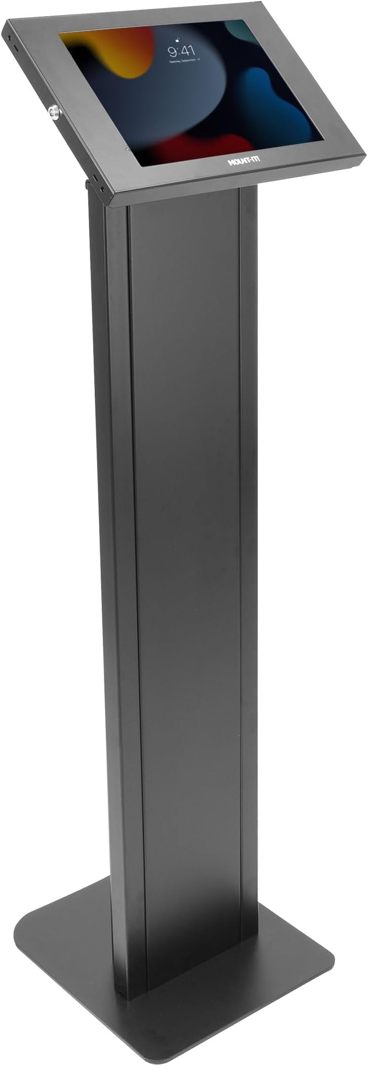 Mount-It! Anti-Theft iPad Floor Stand Kiosk, Locking Tablet Floor Stand for iPad Gen 7–11 & A16, Air & Pro (10.2"–11"), Commercial Kiosk for Retail, Lobby & Trade Show, Black