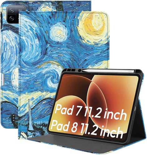 Image of Robustrion Cover for Xiaomi Pad 8 /8 Pro /Xiaomi Pad 7 /7 Pro Cover Case with [Pencil Holder], Folio Flip Cover with Tablet [Auto Sleep Wake] - Night
