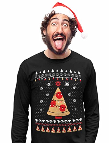 Tstars Pizza Ugly Christmas Sweater Funny Xmas Pizza Tree Sweatshirt3