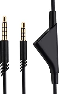 Astro A10 A10 Gen 2 A30 A40 A40 tr Replacement Cable, Compatible with Logitech Astro A10 A10 Gen 2 A30 A40 A40 tr Gaming Headsets 3.5mm Gaming Headsets Audio line, Inline Mute Cord, 6.6 Ft, Black