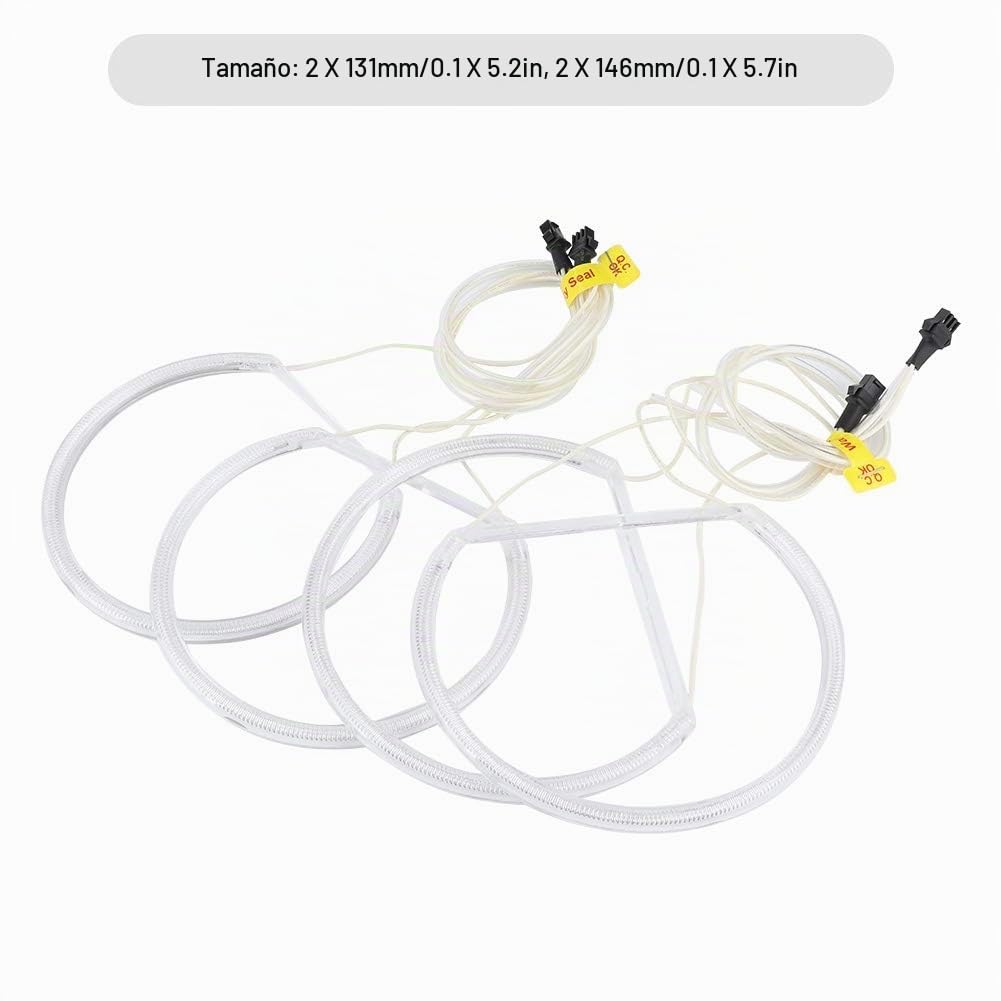 Akozon Anillos de halo de ojos de ángel CCFL Luz de alto brillo Ojos de ángel Ojos de ángel E46 acrílico ABS para sedán convertible E46 Coupe