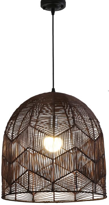 Suspension rotin cuisine et table à manger style bohème chic 50cm