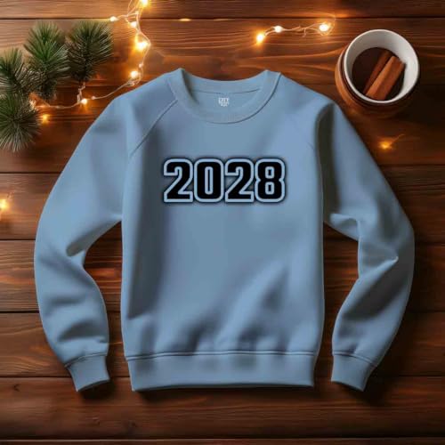 Sweatshirt 2028 unisexe bleu bébé en coton premium durable - 3