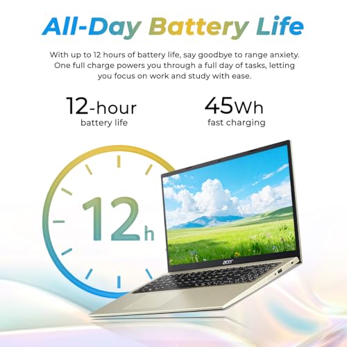 Image of Acer Aspire 15.6 inch FHD Laptop for Home & Work, Intel Celeron N4500, 8GB RAM, 128GB SSD, Windows 11, Fast WiFi, HDMI, Thin & Lightweight