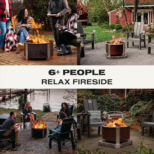 Breeo Smokeless Fire Pit (X Series 24, Corten Steel) | 27.5 inch Smokeless Firepit for Outside | 62 Pounds | Ideal for Families Compatible with Wide Range of Breeo Accessories view 5