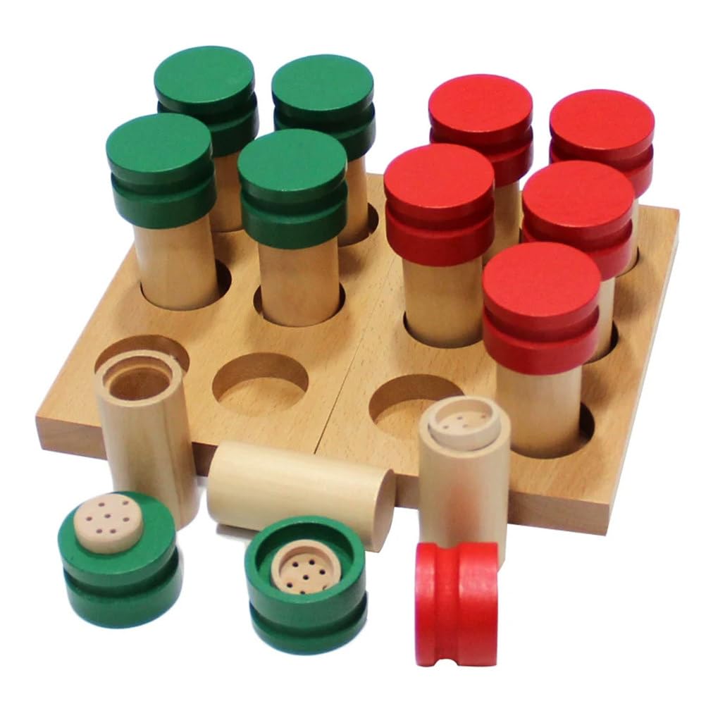 ttnmrc Montessori Smelling Bottles Wooden Sensory Material