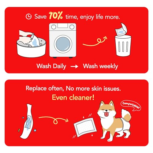 Image of Disposable Dog Diaper Liners Booster Pads for Male & Female Dogs - 150ct | Diaper Inserts fit Most Washable Dog Wraps and Belly Bands,Long