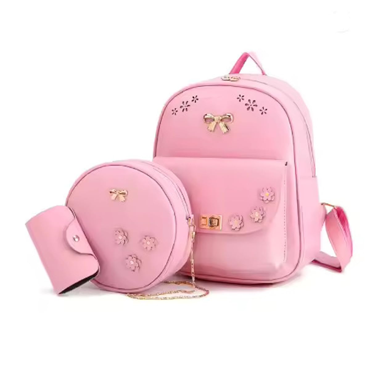 alice Girls 3-PCS Fashion Cute Mini Leather Backpack sling & pouch set for Women (baby)-picture-19