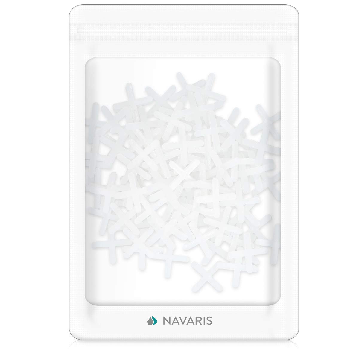 Navaris Distanziatori a Croce per Piastrelle - 100 Livellanti 3mm - 2/4 Mattonelle Spazio Fughe - Base Pavimentazioni Superfici Crocette Lunghe 3cm