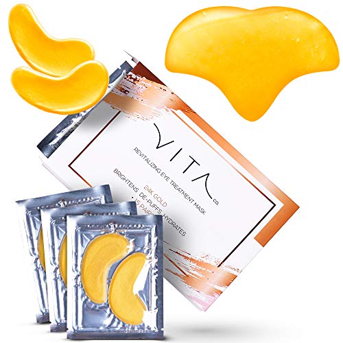 Under Eye Mask, Under Eye Gel Pads, All Natural Under Eye Patches, Collagen Eye Mask for Puffy Eyes, Dark Circle, Anti-Wrinkle, Anti-Aging (15 PAIRS) plus BONUS- 24K Gold Forehead Mask
