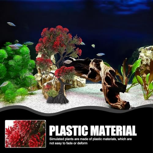 Image of DOITOOL Aquarium Bonsai Tree Plant Fish Tank Decorations, Artificial Aquarium Plants Artificial Fish Tank Plants for Aquarium Decorations