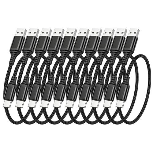 USB Type C ケーブル 0.5m 10本セット LpoieJun【高速データ転送(480Mbps) / 60W 急速充電】 USB-A to C 高耐久ナイロン編み スマートフォン/タブレット/ゲーム機のタイプｃ機種に対応 断線防止【映像出力不可】