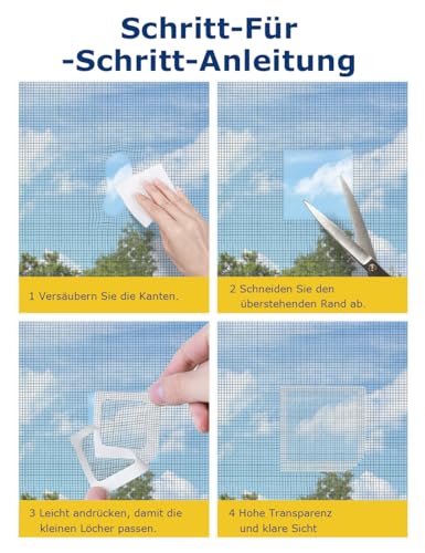 teeppo Fliegengitter Reparatur Set 39 Stück - Fliegengitter Fenster Reparatur Klebeband - Insektenschutz Fliegengitter Reparatur - Stark Selbstklebend Glasfaser - Verhindern Moskitos Insekten - Grau