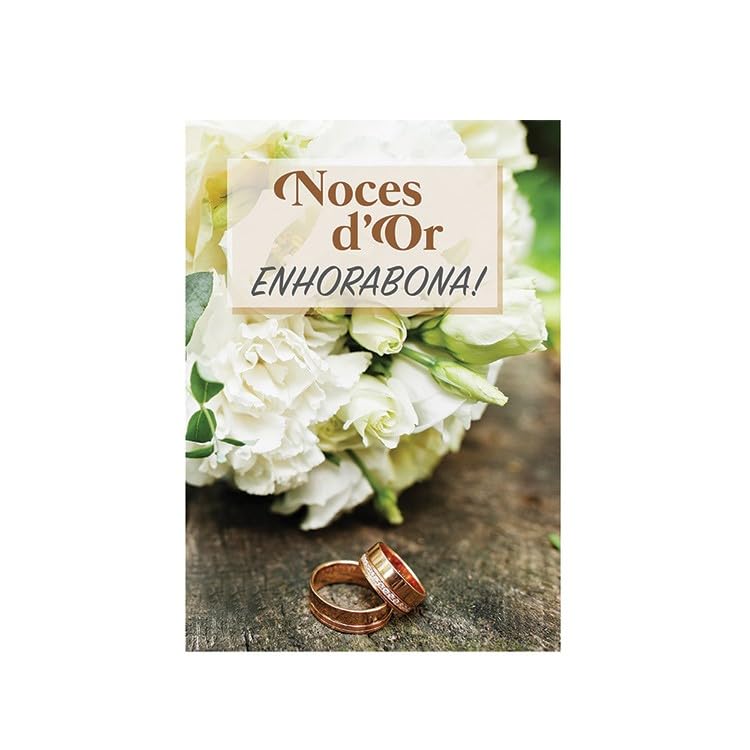 Antracita Catalan Tarjeta de Bodas de Oro   Targeta per a Noces d'Or Inclou Sobre i Espai per a Firmes