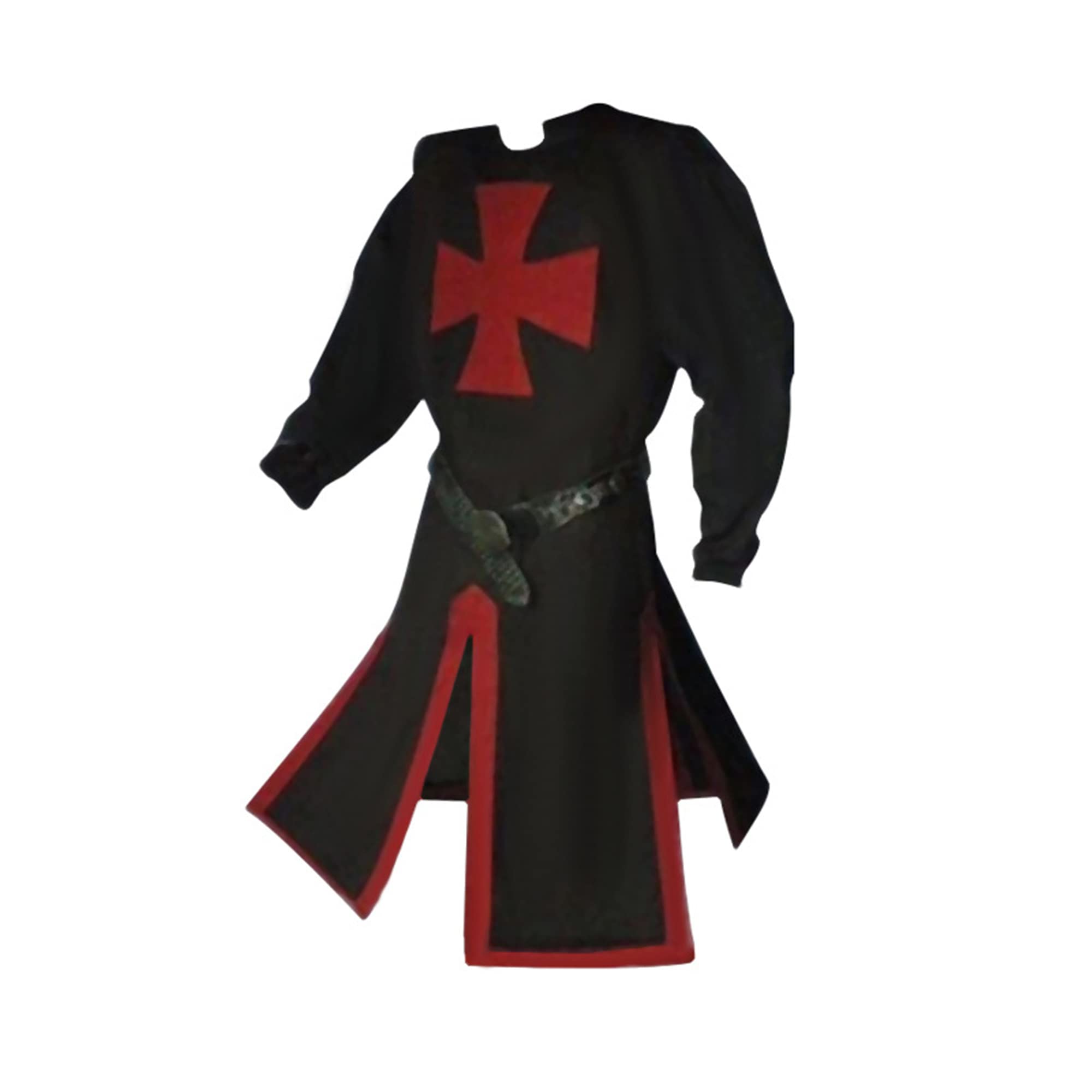Hengvira Men's Medieval Knight Tunic Costume Crusader Knights Templar Robe with Belt Renaissance Warrior Cosplay Adult