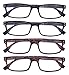 CessBlu 4 Pack Vintage Reading Glasses Men Comfort Readers Women Reading Eyeglasses(2DEMI+2Black,+3.00)