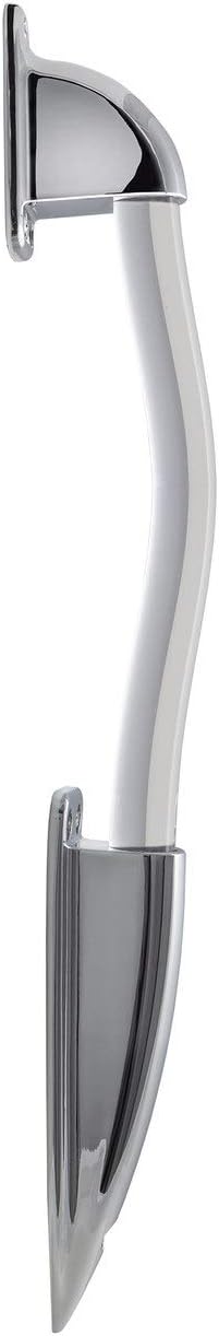 RecPro RV Entry Door Assist Handle | 20 3/4" | "S Style Bar | Chrome Plated | Optional LED Color (Blue Light)
