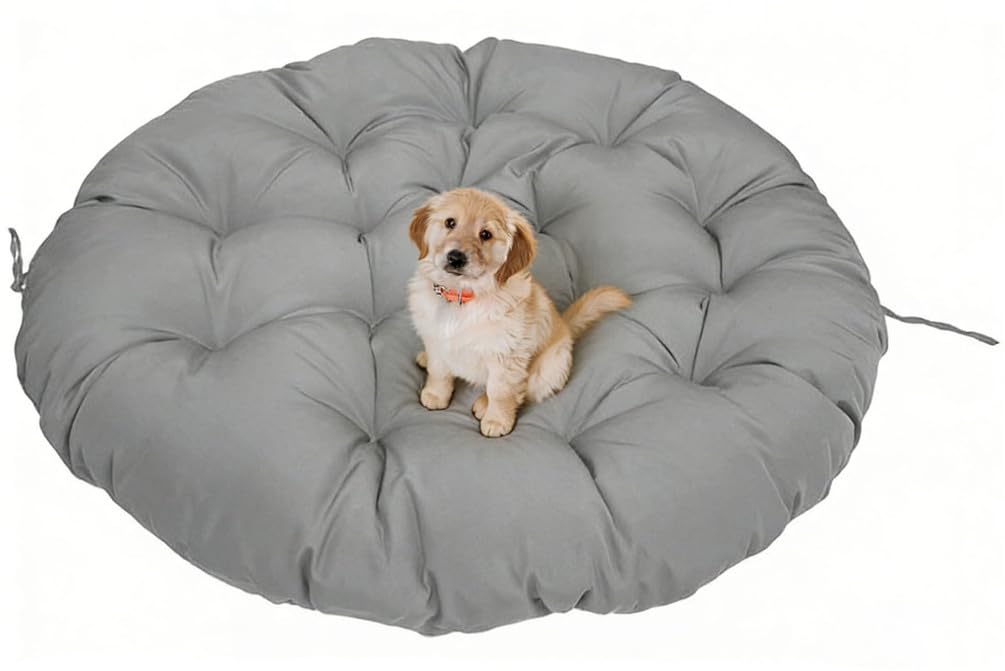 ZTGL Cojines Sillas Jardin Grande Papasan Cojines Exterior Cojin Redondo 150-180cm Cojin Silla de Ratán o Mecedoras Cojín Silla Huevo para Colgar Jardín Exterior,Interior,Light Gray,170x170cm