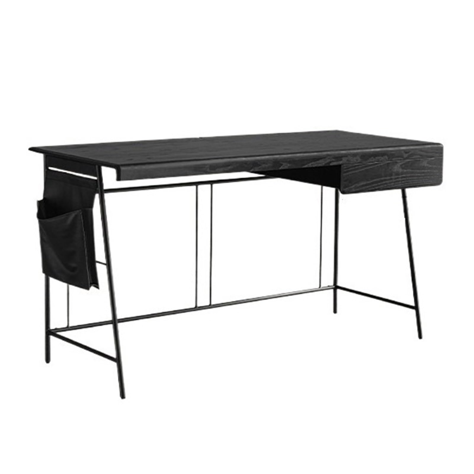 Acrittura Scrivania for PC portatile nera da 47,2" con cassetti for piccoli spazi