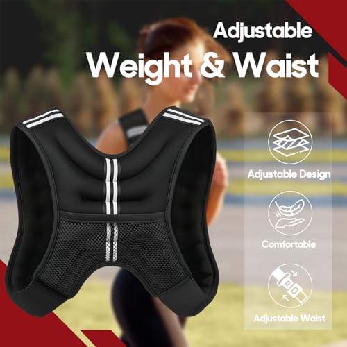 Image of Weighted Vest 6LB | 35LBS - Body Weight Vests Adjustable with Ironsand /Iron Block, for Walking, Strength Training, Running, Jogging, Functional Training, Bodyweight Training,for Man and Women