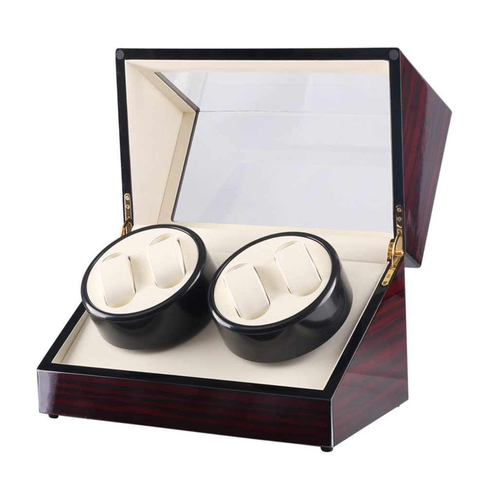 Remontoir automatique 4 montres en bois MDF et cuir PU de luxe avec finition piano