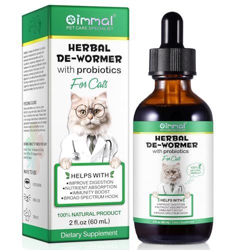 60ml Katzen wurmer Tropfen, Wurm Kraut Liquid Tropfen, Kräuterent wurmer mit Probitika, Verbesserung der Verdauung, Immunitätsschub - Anti-Parasiten...