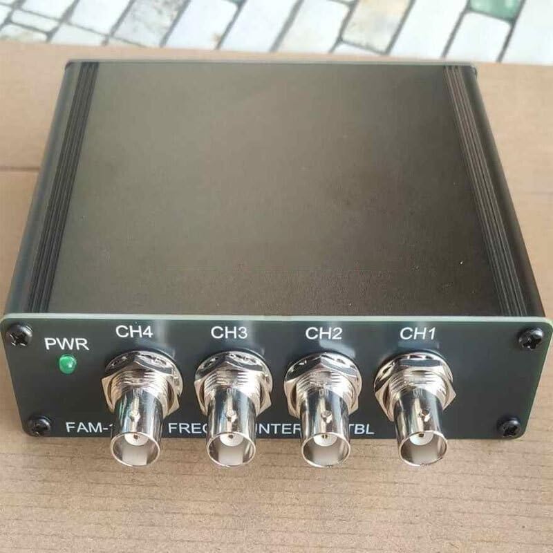 Contador de frecuencia de alta precisión de 4 canales 1 Hz-250 MHz, resolución de 11 bit/s, comunicación USB, entrada de referencia de 10 MHz0