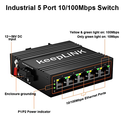 Keeplink 5 PORT SWITCH 5-Port Industrial Ethernet Switch thumb #2