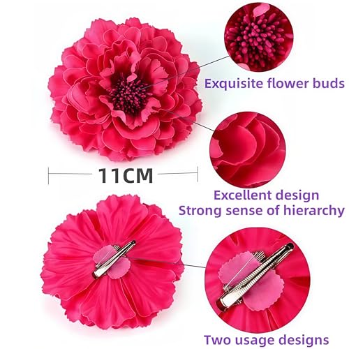 Pinza flor peonía bohemia color lila claro miniatura 2