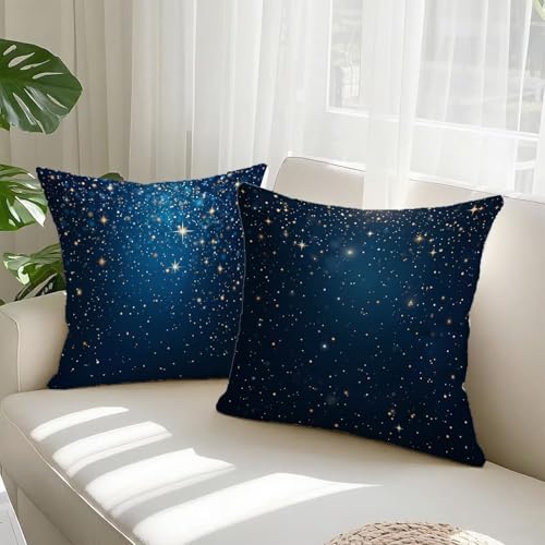 Housse coussin 65x65cm double face imperméable bleu velours géométrique - 3