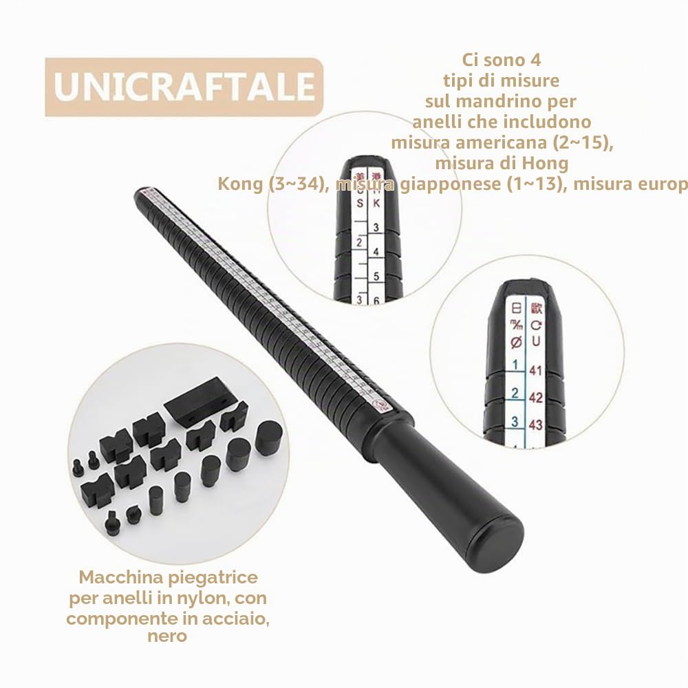 NEWFUN Piegatrice per Anelli Set di Misurazione e Produzione di Anelli Utensile Completo